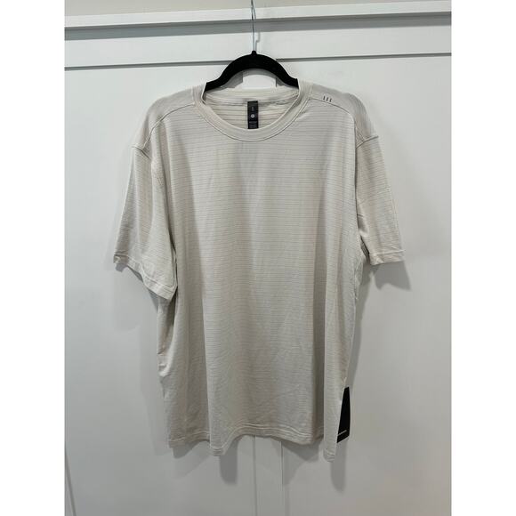 NWT Lululemon Licensed to Train Relaxed Short Sleeve Striped Shirt Size XL - Picture 1 of 7